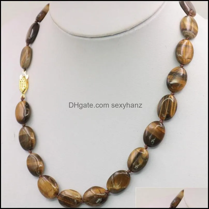 Accessories 13x18mm Tigers Eyes Tigereye Stone Quartz Beads Necklace Tiger-Ite Gifts Women Party Jewelry Making 18inch Wholesale