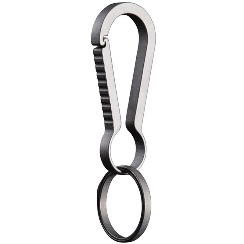 Hooks Rails Titanium Alloy Keychain Key Ring Creative 1 Body Personlighet Män och kvinnor midja hängande enkelt