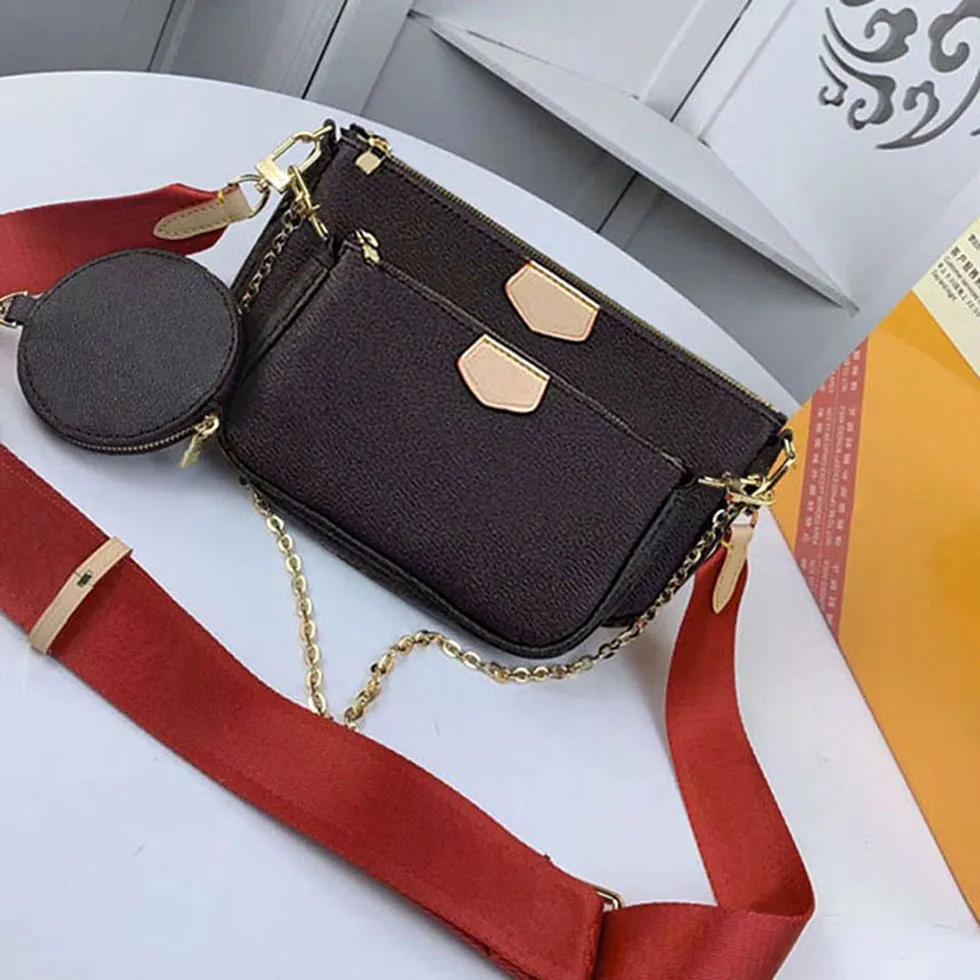 Luxury Designer MULTI POCHETTE ACCESSORIES Shoulder Bags Women Chain Trio three-piece Crossbody Bag Leather Mini Coin Purse Handbag