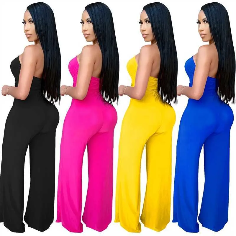 PQMVB X3639 Nieuwe Mode Dames Jumpsuit Broek Wide Poot PantsSexy Borst Wrapped Jumpsuit Dames Wide Pen Pats Pants