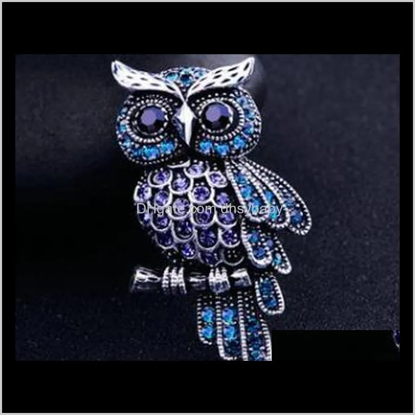 new fashion vision crystal owl pins brooches silver or bronze colors metal 5 colors for choice brooch pin ps2976