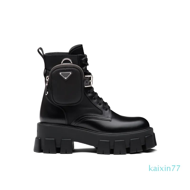 Men s Combat Nylon Waterproof Snow Boots Designer Military Style Detachable Bag