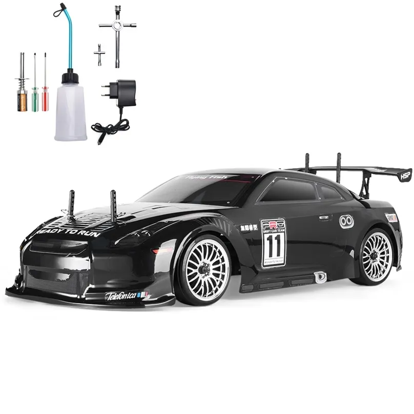 HSP RC CAR 4WD 1:10 On Road Racing Two Speed ​​Drift Vehicle Toys 4x4 Nitro Gas Power High Hobby Remote Control 211027