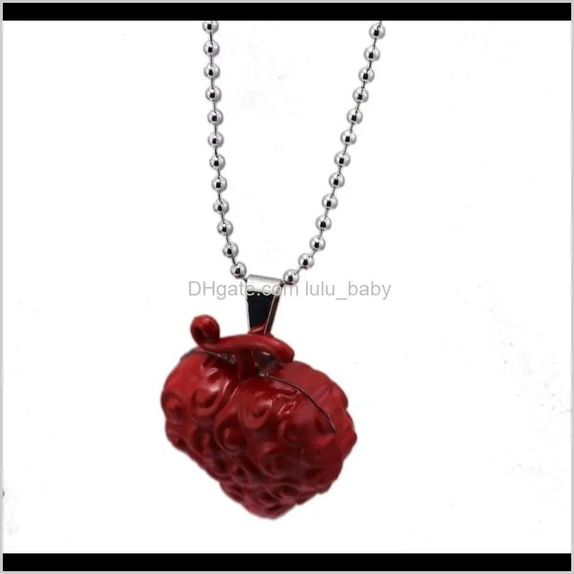 jewelry Women Necklace Devil Fruit Fruits Burning Fruit Luffy Rubber Statement Necklace Girls Gifts Ornament