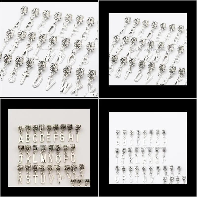 26pcs a -z letter pendant 26 alphabet pendant charms fit original bracelet necklace letter beads jewelry diy accessories wholesale