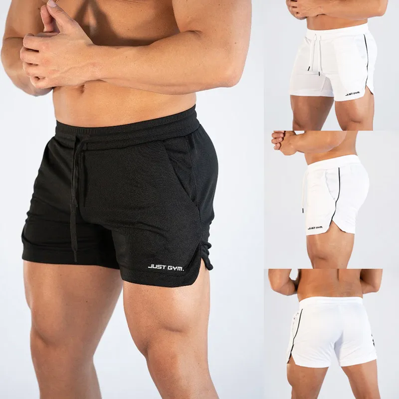 Pantaloncini fitness da uomo con tasche Jogger Bodybuilding Training Sporting Mesh Pantaloni da palestra per allenamento ad asciugatura rapida 210421