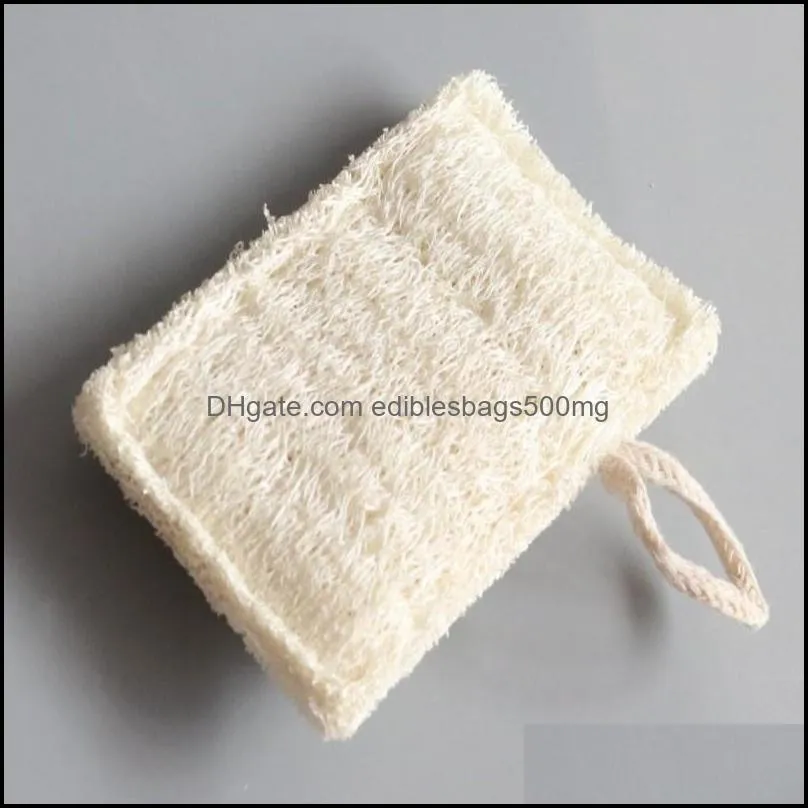 Natural Loofah Bath Brushes Dishwashing Cloth Scrub Pad Dish Bowl Pot Easy To Clean Scrubber Sponge Kitchen BWF8153