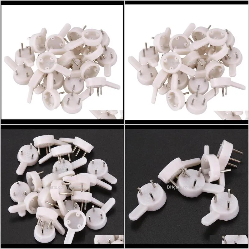 -20 pcs plastic heavy wall picture frame hooks hangers 3-pin small white & rails