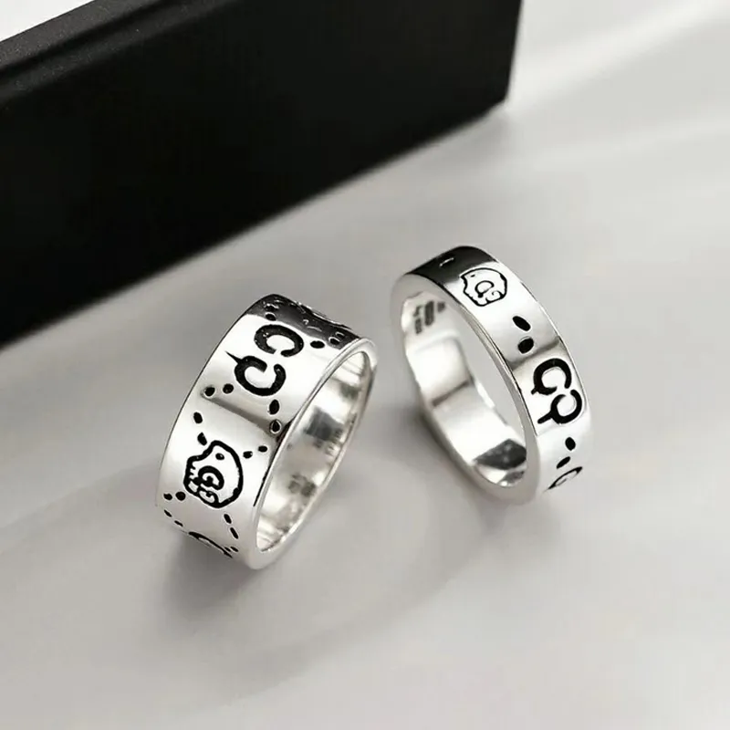 Femmes hommes fantôme crâne anneau lettre anneaux cadeau pour amour Couple mode bijoux accessoires taille américaine 5-11