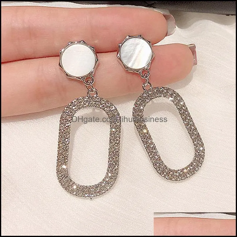 Crystal Earrings Big Geometry Stud Earrings For Women Earing Jewelry Simple Earring Luxury Earings Kolczyki Pendientes Gift
