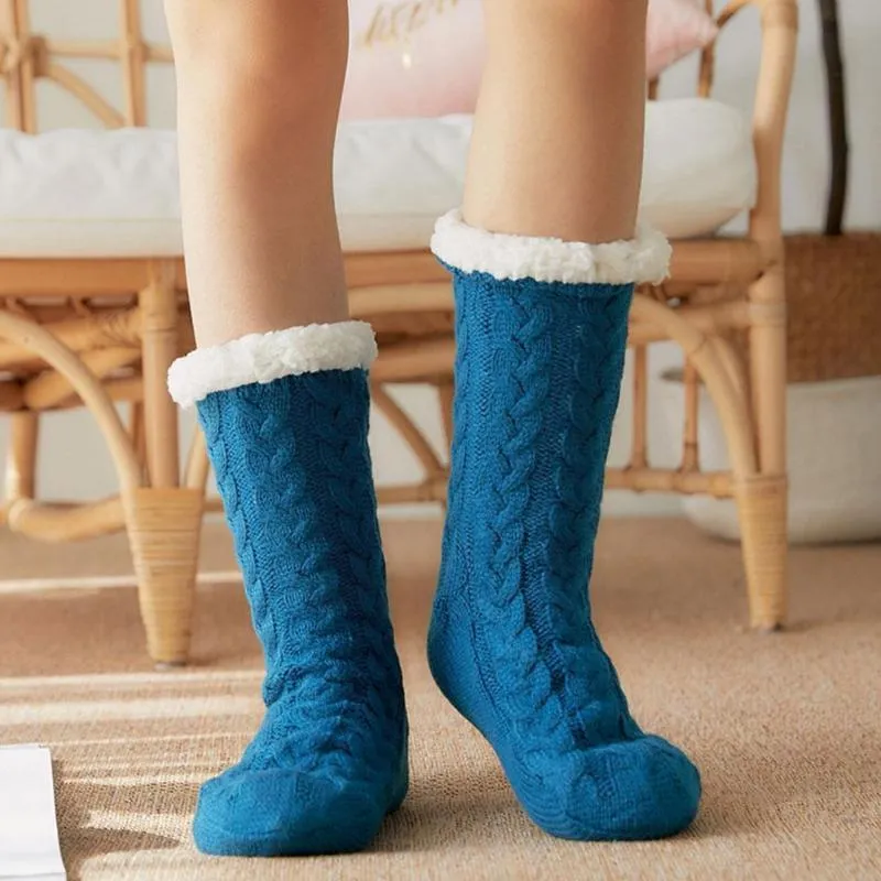 Slipper Socks Women, Fuzzy Socks Winter Socks Women Non Slip Fleece Lined  Thermal Socks Cozy Thick Warm Slipper Floor Socks