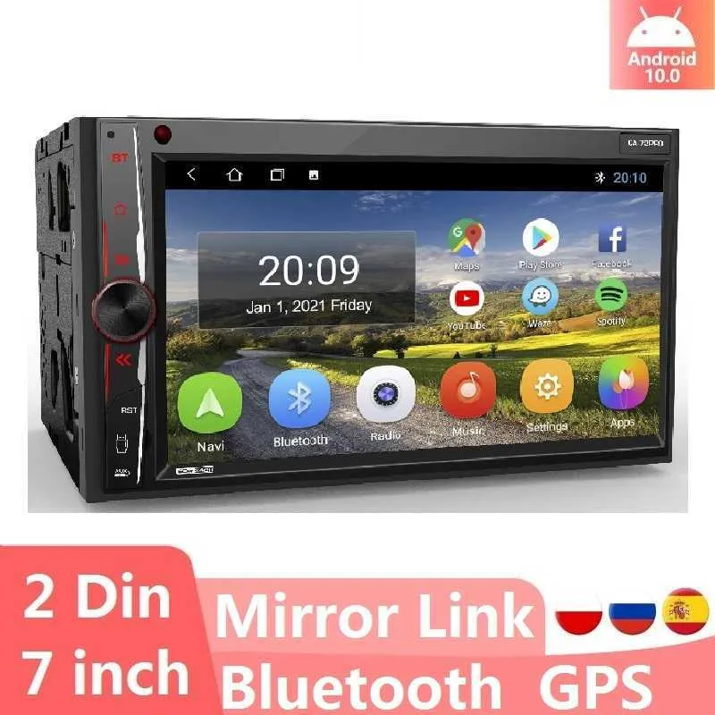 2din Android Car Audio Radio för Toyota Nissan Hyundai Lada GPS-navigering 7 "Universal Multimedia Player AutorAdio Stereo Receiver