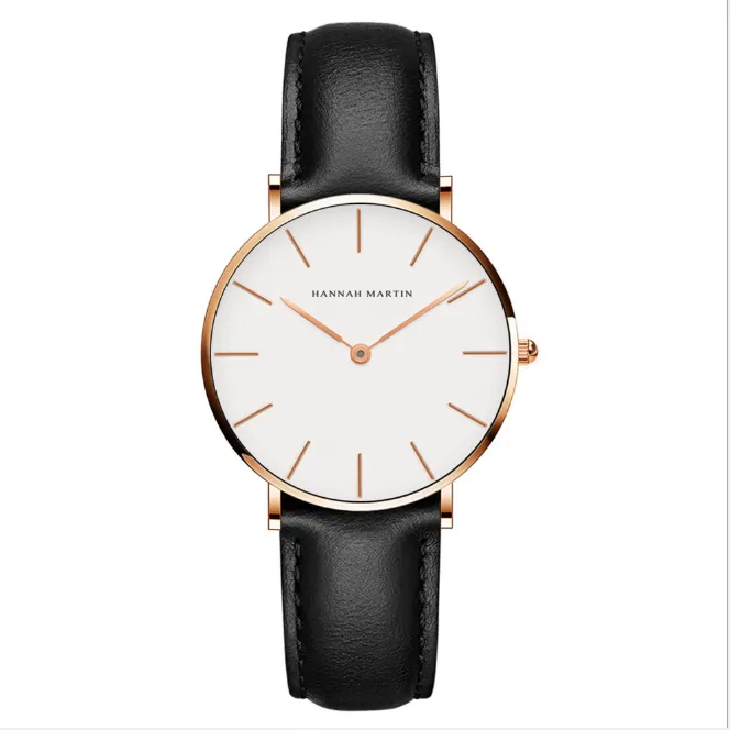 Orologi da donna semplici da 36 mm Orologio unisex al quarzo accurato Comodo cinturino in pelle o cinturino in nylon