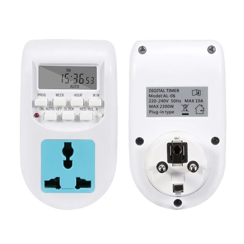 Timers 220-240V 10A EU Plug Energy Saving Timer Programmable Electronic Socket Digital 16 Groups Time Set