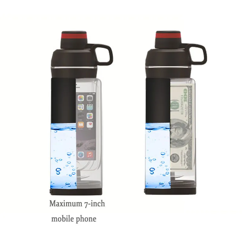 Утеплительская бутылка с водой с телефонным карманом Секретная таблетка для тайска Организатор может безопасно безопасное пластичное, скрытое пятно для денег для денежного бонусного инструмента 210331