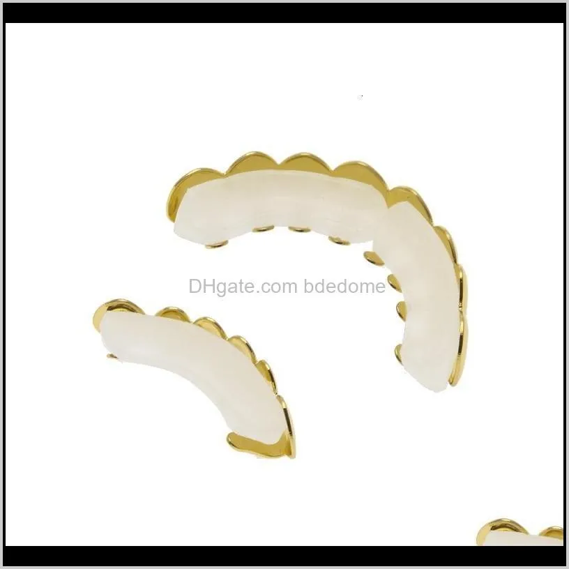 mens gold grillz teeth grillz set new fashion hip hop jewelry high quality eight 8 top tooth & six 6 bottom teeth grills