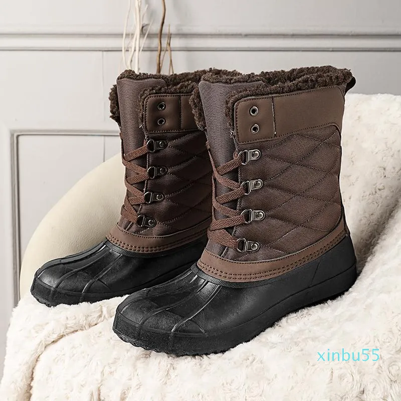 Laarzen Dames Dame Duck Boot Dames Regen Waterdichte Rits Rits Rubber Sole Lace Up Enkle Schoenen Bont Winter