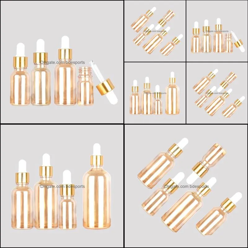 Storage Bottles & Jars Amber Glass Dropper Liquid For Essential Pipette Refillable 50PCS/lot