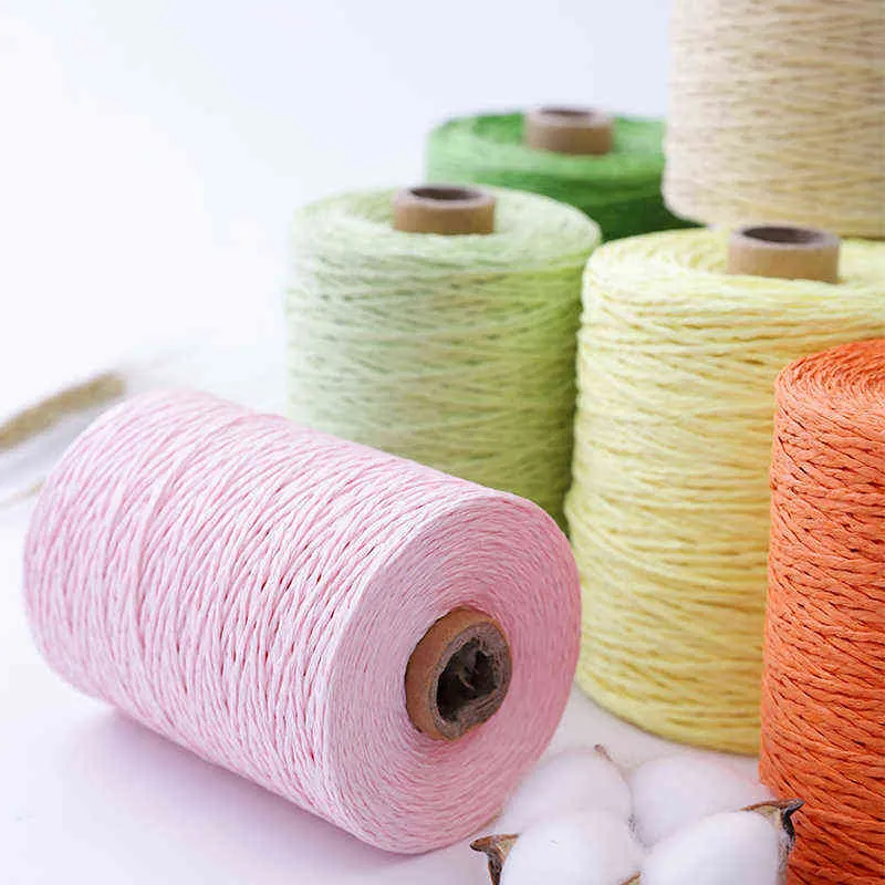 1PC 280 meters Paper grass 2mm sunbonnet straw material hand knitting yarn collapsible Summer hats topee sunhat thread DIY ZL35 Y211129