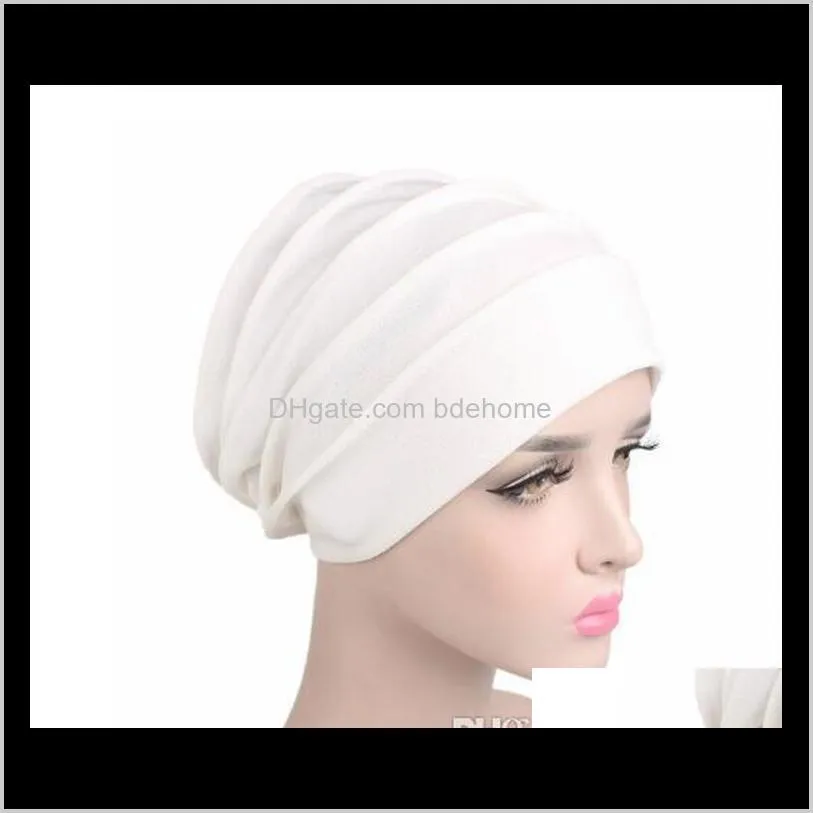women cotton breathe hat new women`s hijabs turban elastic cloth head cap hat ladies hair accessories muslim scarf cap gb948