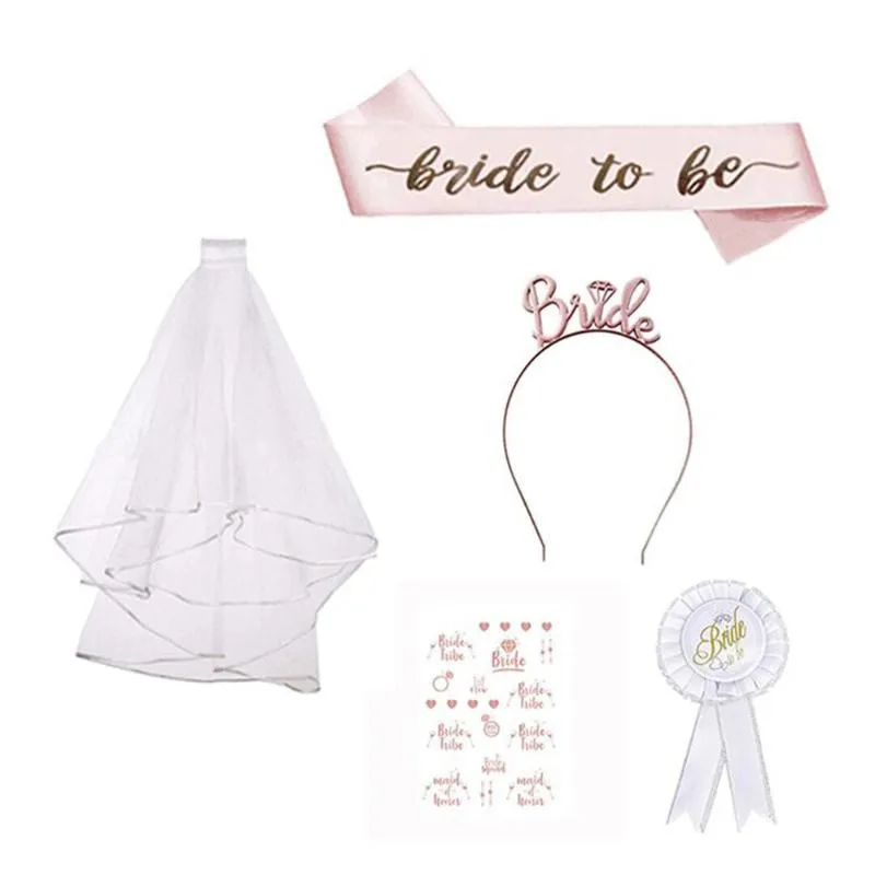 Bachelorette Party Bridesmaid Team Etiquette Bride Att vara bröllopsdekoration Henn Night Supplies Satin Ribbon Bridal Shower