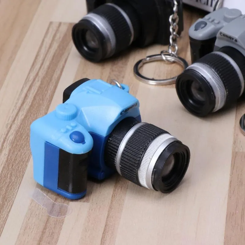 Keychains Mini Digital Reflex DSLR Camera LED Flash Light Torch Shutter