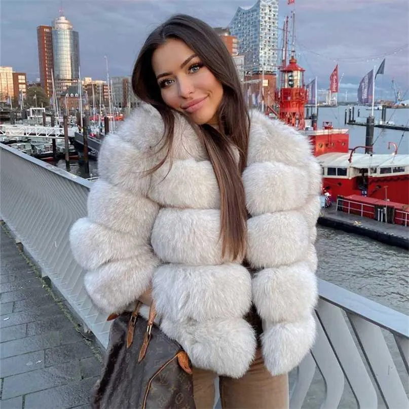 Fur Coats Winter Women 100% Naturalna Prawdziwa Kurtka Kobiet Odzież Damska Ciepła Oryginalna Płaszcz Oversize Fashion Waldlewear 211220