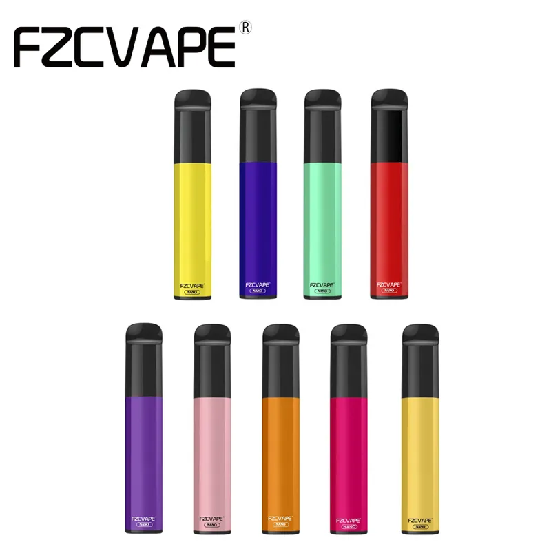 FZCVape Nano Dispositivo de Cigarros Do Pod Cigarros 2500 Puffs E Cig Vape Pen 1000mAh 6ml Portátil Vazio Stick 9 Cores Atacado