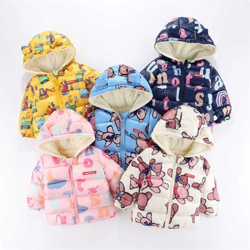 Automne enfants vêtements girls manteau coloré pour la veste à capuche en coton pour enfants d'hiver 211203