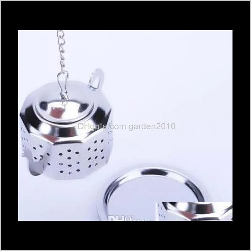 super cute and useful 304 stainless steel silvery teapot shape tea infuser strainer tool wholesales