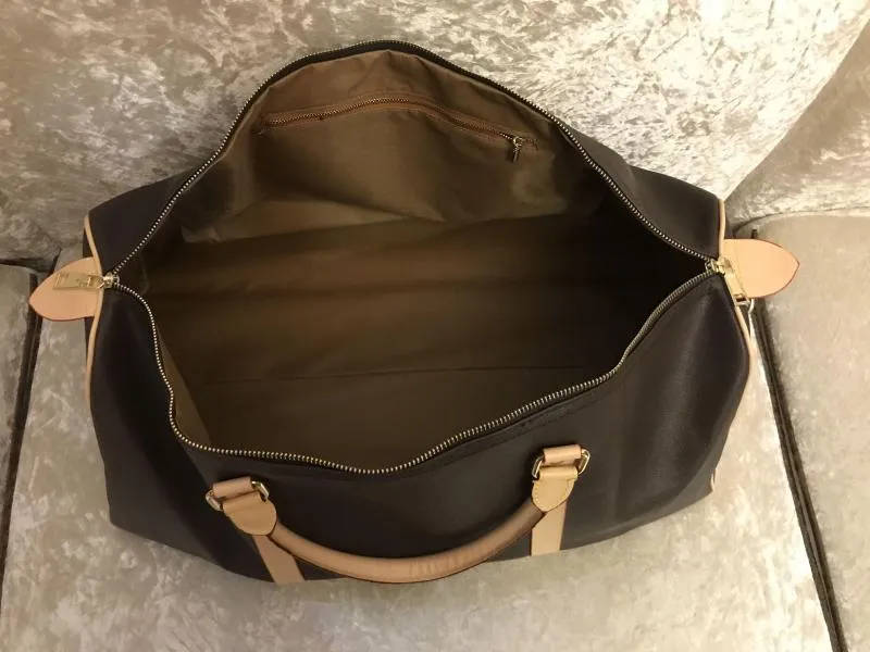 Luxury fashion men women travel bag duffle bag, brand designer luggage handbags large capacity sport bags 55CM With lock