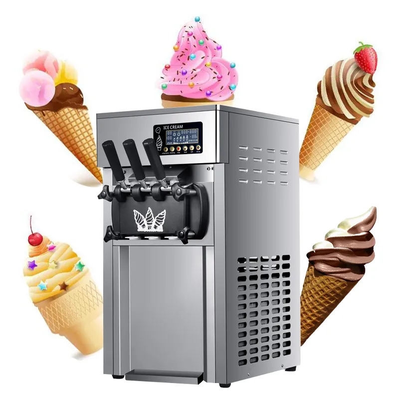 Three flavors ice cream machine sundae cone ice cream making machine for sale 110V 220V