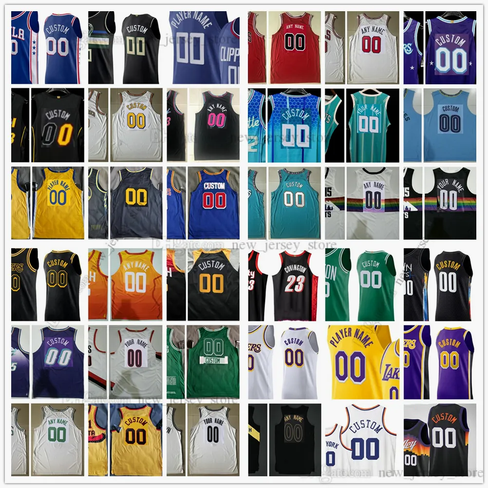 Authentique Version joueur Jerseys de basketball cousue Antetokounmpo Irving Morant Harden Harden Durant Tatum Lillelo Lillard Ballon Jeune Wade Chris Booker Paul Doncic