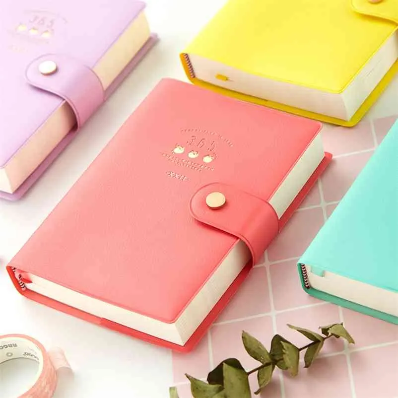 Прибытие Cute Kawaii Notebook 365 Журнал Дневник Планировщик Notepad Организатор Организатор бумаги Примечание Книга A6 Повестка дня Корейский Канцелярские товары 210611