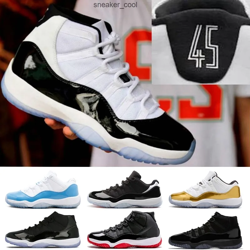 Con Box 11 Platinum Tint Bred Number 45 new Concord Scarpe da basket Uomo Scarpe da donna 11s rosso Navy Gamma Blue 72-10 Sneakers