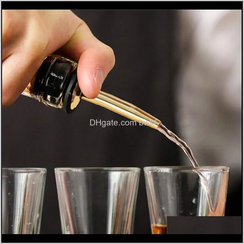 stainless steel wine pourer dispenser bottle caps liquor spirit flow spout stopper kitchen bar tools