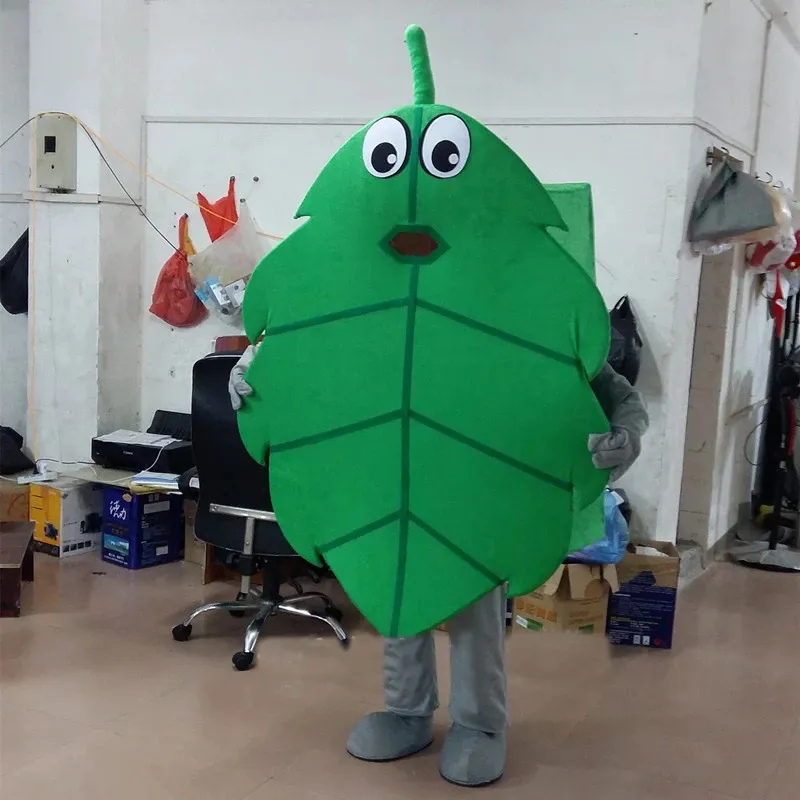 Halloween Green Leaf Mascot Costume Customization Cartoon Anime theme character Christmas Fancy Party Dress Carnival Unisex Adults Outfit