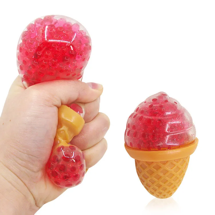 Squishy Ice Cream Fidget Toy Water Beads Squish Ball Palline di sfiato antistress Divertenti giocattoli da spremere Sollievo dallo stress Giocattoli di decompressione Sollievo dall'ansia