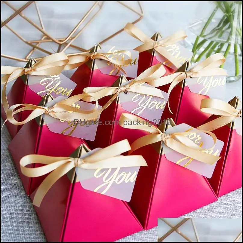 Presentfest leveranser hem garggift wrap 50st bröllop favorit lådan och väskor söta godislådor för baby shower födelsedag gäster gynnar evenemang
