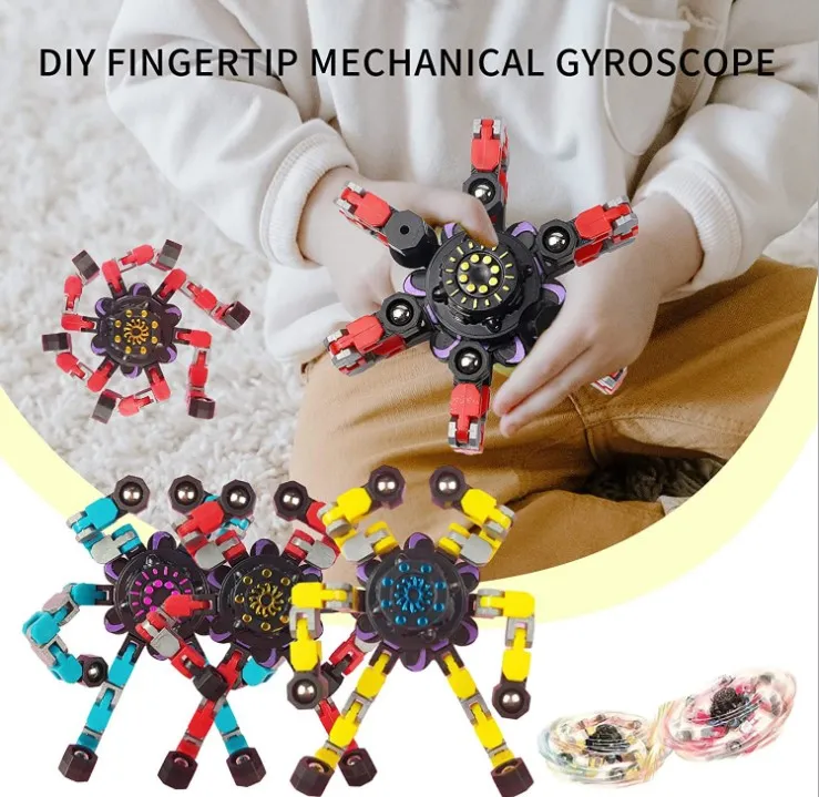 Decompresnsion toy fidget spinner Spinning top deformation mech chain bearing creative popular toys for children Christmas gift