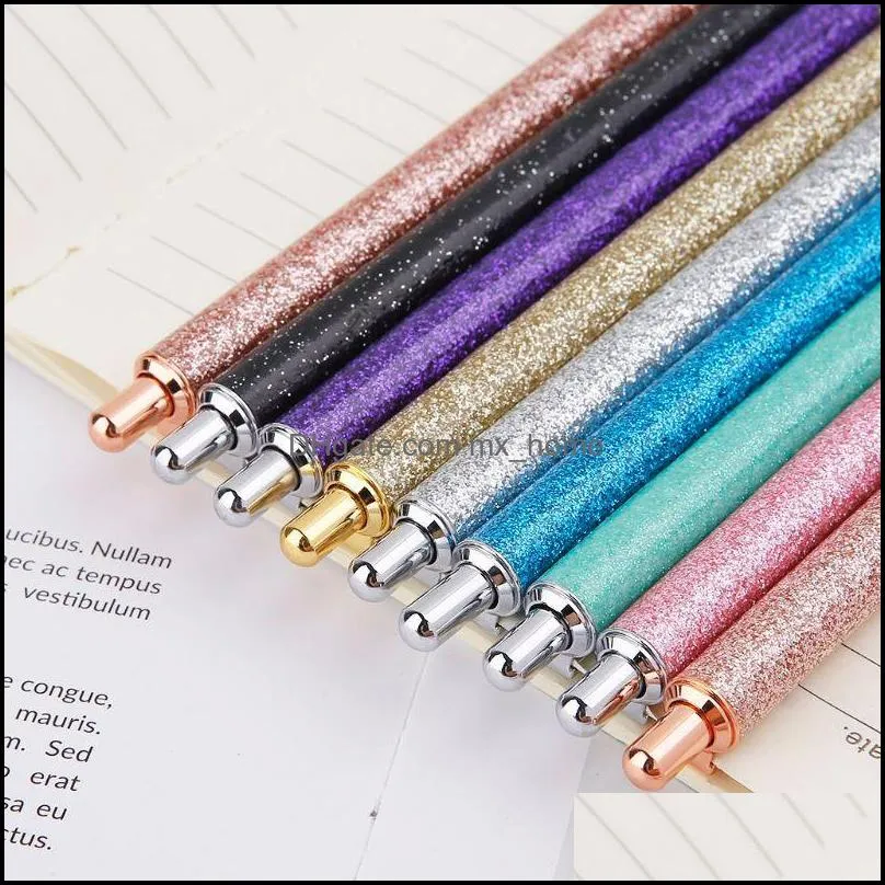 Luxury Bling Metal Ballpoint Pen 1.0mm Glitter Oil Flow Pens Office Supplies School Stationery