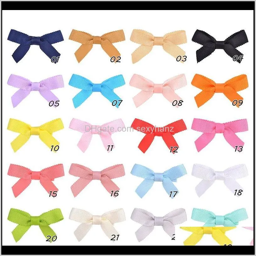 girls bows hair clips children`s hairpin 20 color candy color clips 2.7 inch all-inclusive fabric bow hair accessory