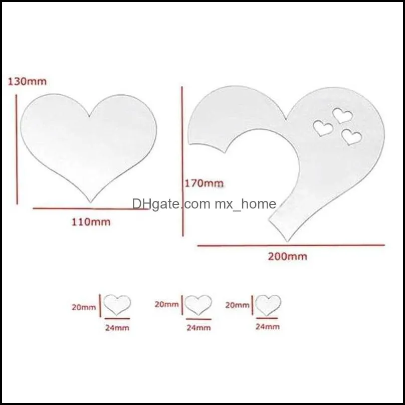 Wall Stickers Love Heart Shaped Sticker 3D Home Furnishing Art Decorate DIY Room Decor Valentine Day AHD4974 23CP