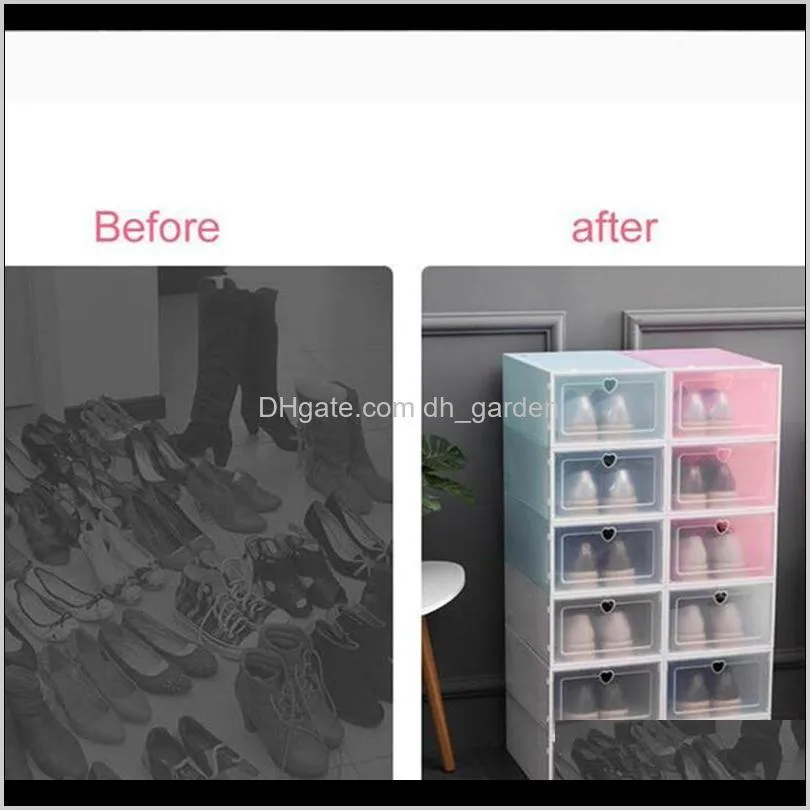 foldable clear shoes storage box thicken plastic stackable shoes organizer box stacking space saving dustproof box iia113