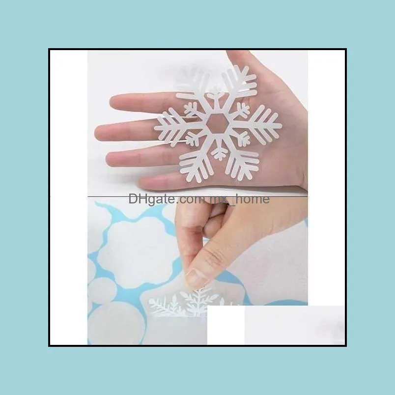 White 36pcs/lot Snowflake Wall Stickers Glass Window Sticker Christmas Decorations for Home Year Gift Navidad LE6W