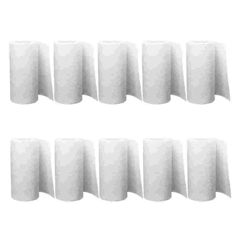 Papier toaletowy Uchwyty 10 Rolls Ręcznik Kuchenny Papierze absorpcyjne Olej wodny Tkanka domowa Do domu Daily Użyj (Biały)