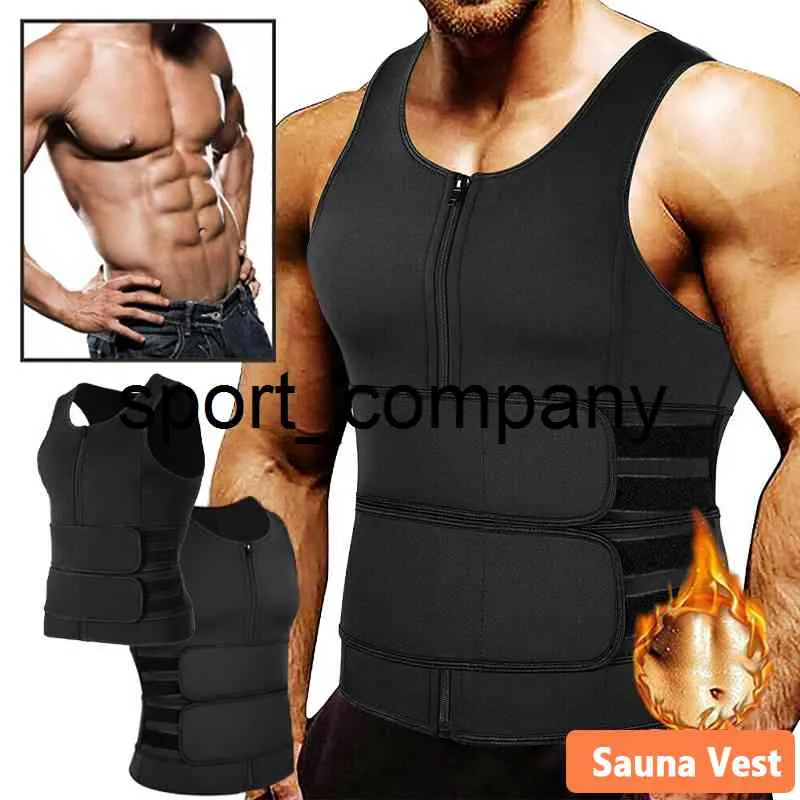 Hommes taille formateur corps Shaper néoprène sauna sweat gilet fermeture éclair Double réglable entraînement costume débardeur tondeuse