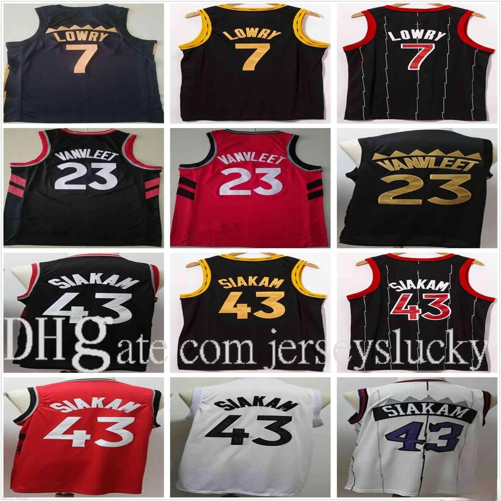 NCAA College Pascal 7 Lowry Fred 43 Siakam Jersey Kyle 23 VanVleet Rouge Blanc Noir Rétro Vintage Gros Pas Cher Hommes Basketball Maillots