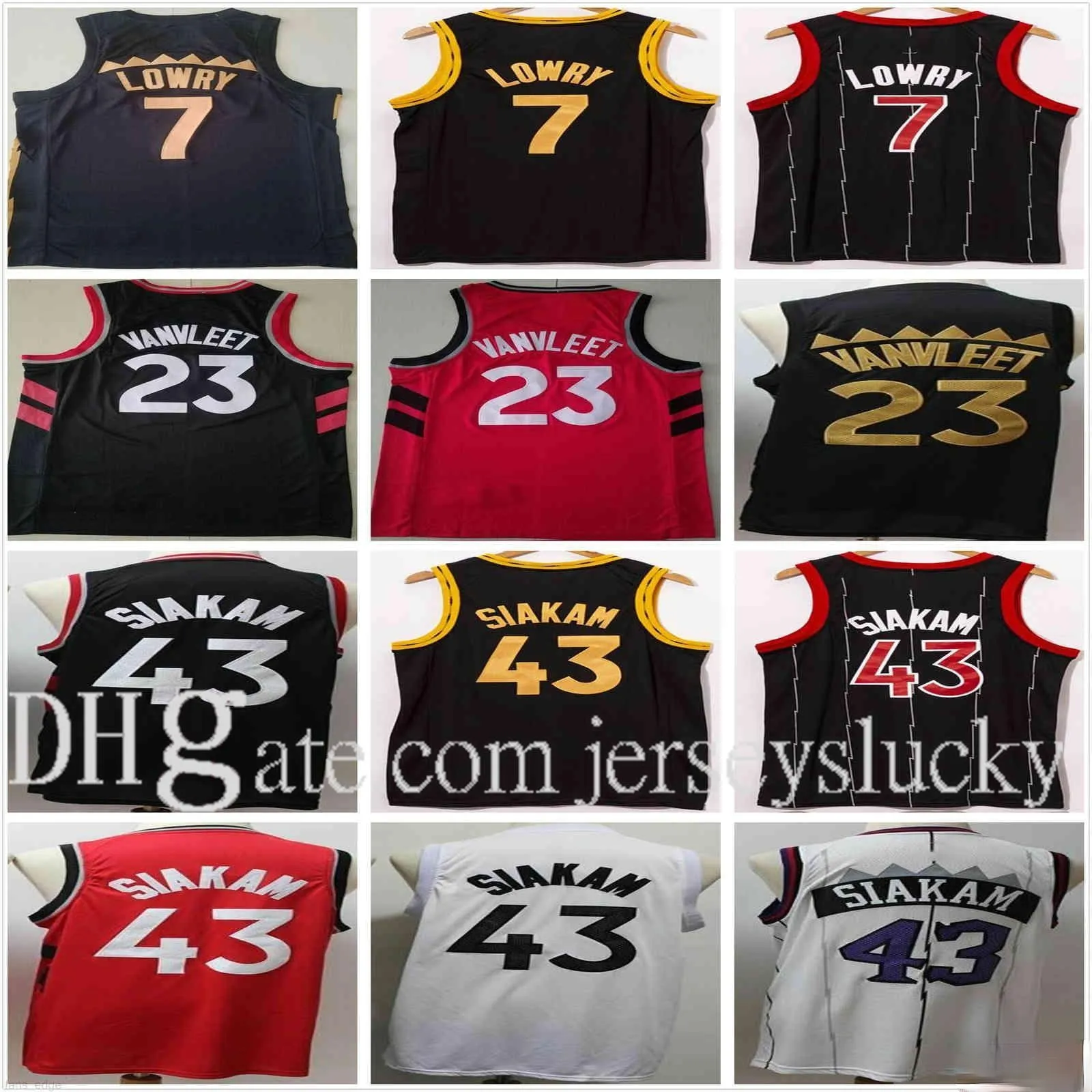 NCAA College Pascal 7 Lowry Fred 43 Siakam Jersey Kyle 23 VanVleet Rojo Blanco Negro Retro Vintage Venta al por mayor Camisetas de baloncesto para hombre baratas