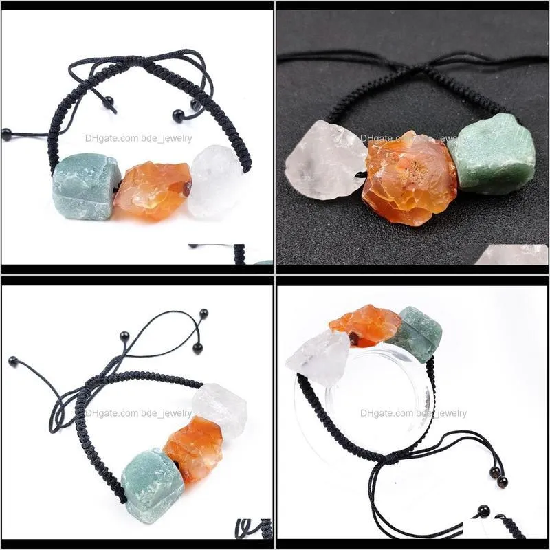 fyjs unique handmade weave irregular shape many colors crystal stone stretchy bracelet fashion jewelry